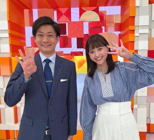 德田聡一朗アナと同期の渡邊渚アナのツーショット
