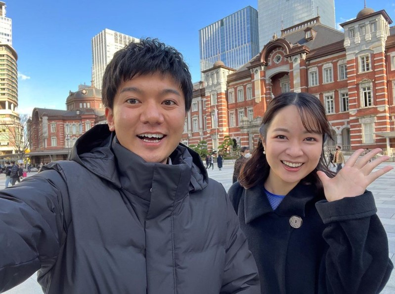 顔が似ていると噂の上山元気アナと磯貝初奈アナ