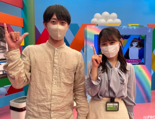 KNB北日本放送のアナウンサー、南歩薫アナとFBCの揚原アナ