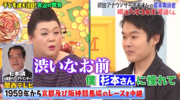 マツコ会議に出演する明治大学時代の渡邊幹也アナ