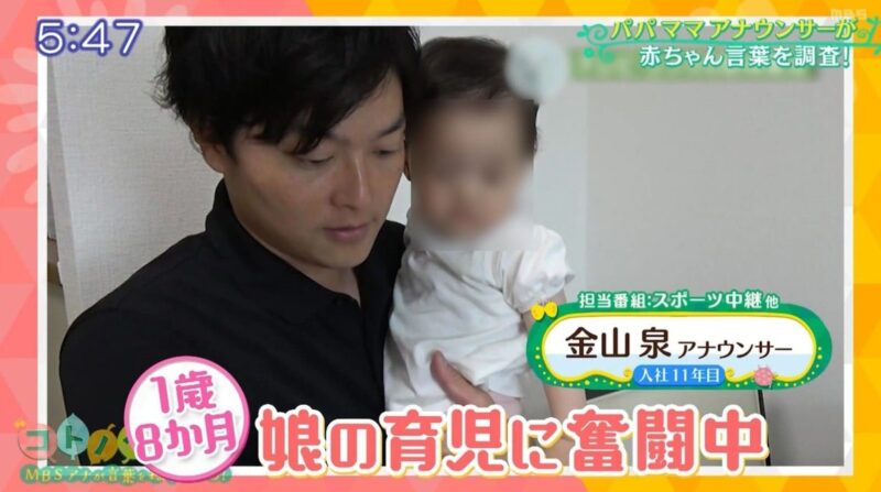 MBS毎日放送の男性アナウンサー、金山泉(かなやまいずみ)アナ