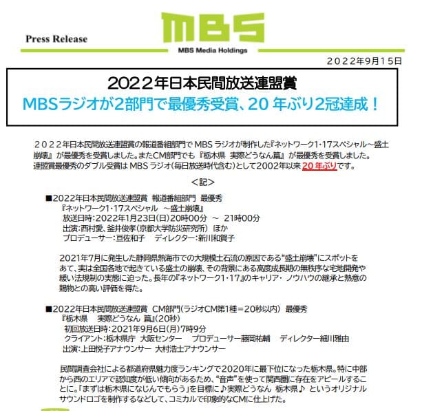 MBS毎日放送の男性アナウンサー、大村浩士(おおむらこうし)アナ。