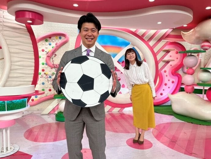 日本テレビの男性アナウンサー、田辺研一郎(たなべけんいちろう)アナ。