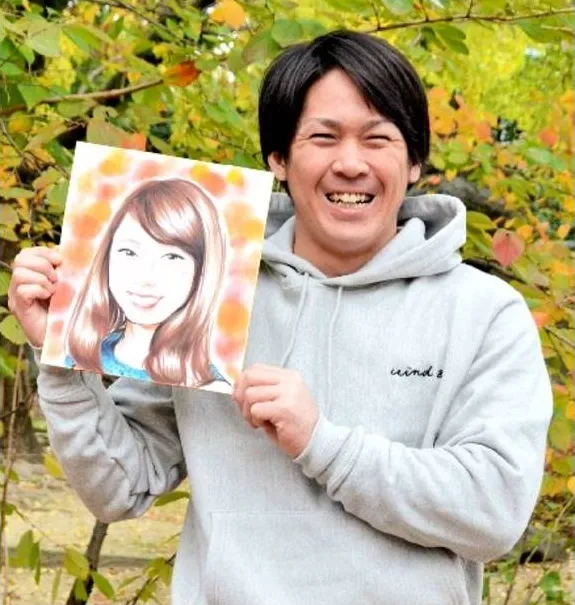 甲斐卓也さん奥様の似顔絵発表